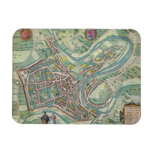 Karta av Luxembourg, från 'Civitates Orbis Magnet