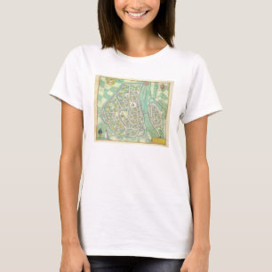 Karta av Maastricht, från 'Civitates Orbis Tee Shirt