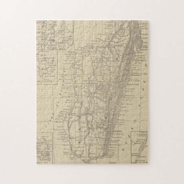 Karta av Madagascar Pussel (Vertikal)