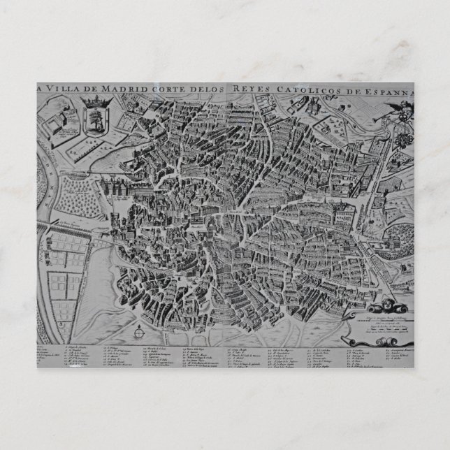 Karta av Madrid Vykort (Framsida)
