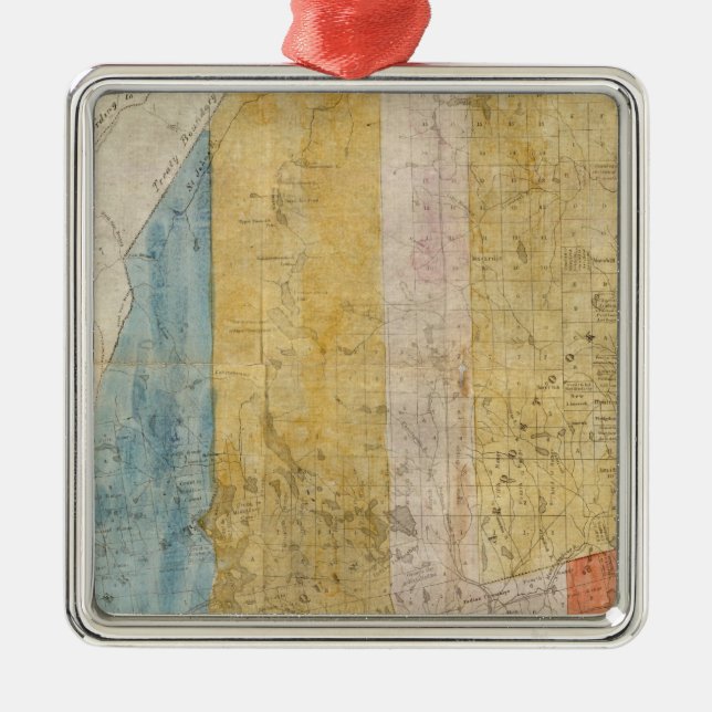 Karta av Maine Julgransprydnad Metall (Framsidan)
