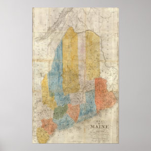 Karta av Maine Poster