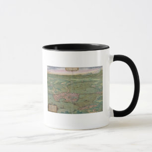 Karta av Mantua, från "Civitates Orbis Terrarum" Mugg