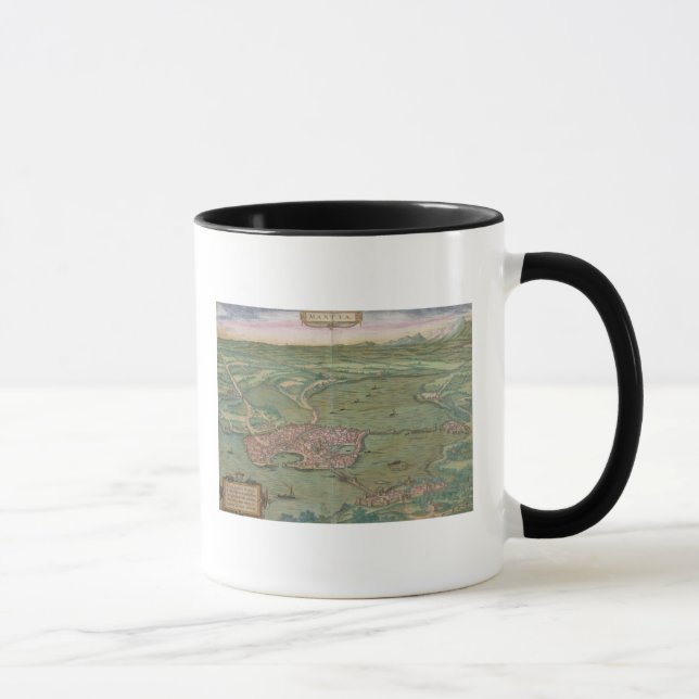 Karta av Mantua, från "Civitates Orbis Terrarum" Mugg (Höger)