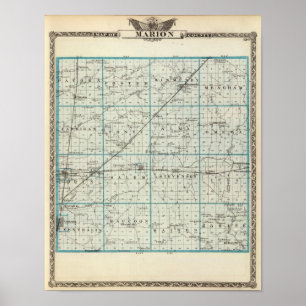 Karta av Marion County Poster