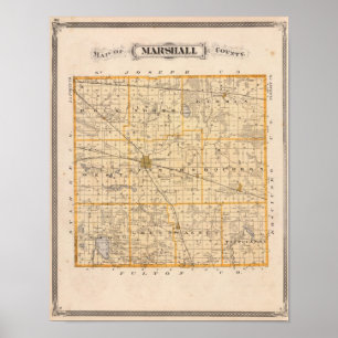 Karta av Marshall County Poster