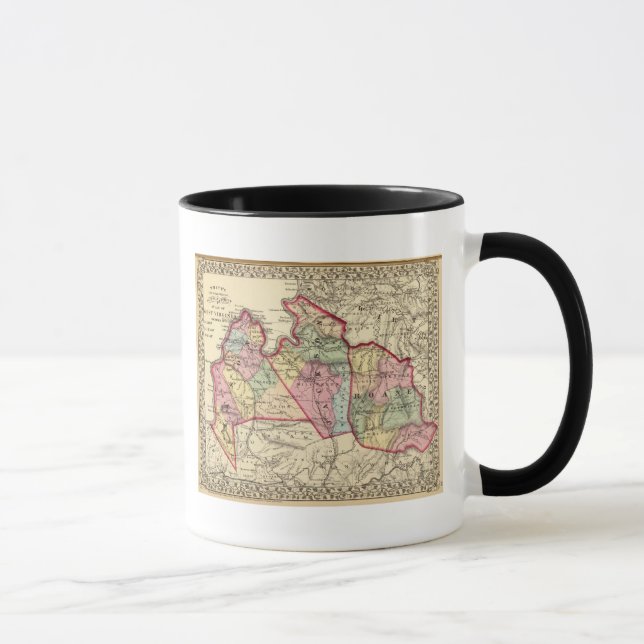 Karta av Mason, Jackson, Roane fylken Mugg (Höger)