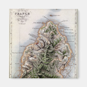 Karta av Mauritius, illustration 'Paul et Virginie Magnet
