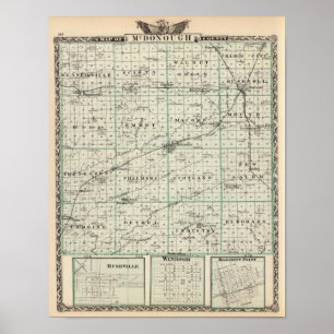 Karta av McDonough County, Rushville Poster