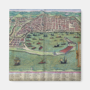 Karta av Messina, från "Civitates Orbis Terrarum" Magnet
