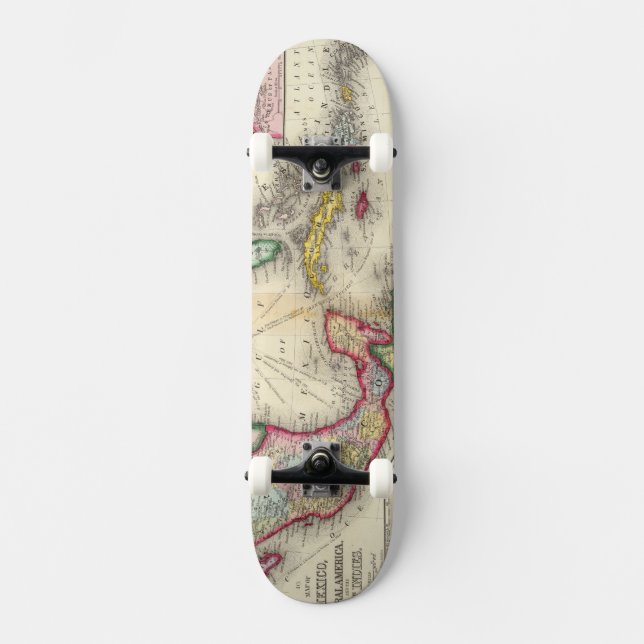 Karta av Mexico, Central America Mini Skateboard Bräda 18,7 Cm (Framsida)