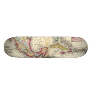 Karta av Mexico, Central America Mini Skateboard Bräda 18,7 Cm