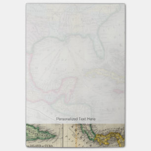 Karta av Mexico, Central America Post-it Block