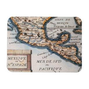 Karta av Mexico eller nya Spanien 1625 Magnet