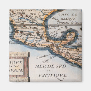 Karta av Mexico eller nya Spanien 1625 Magnet