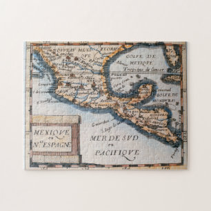 Karta av Mexico eller nya Spanien 1625 Pussel
