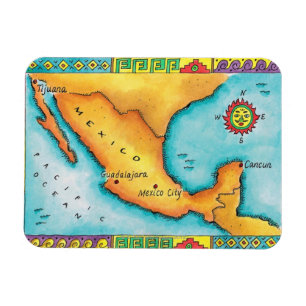 Karta av Mexico Magnet