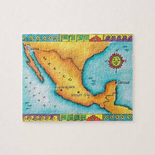 Karta av Mexico Pussel