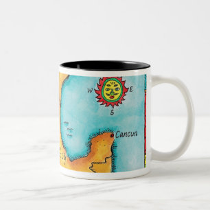 Karta av Mexico Två-Tonad Mugg