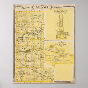 Karta av Miami County Poster