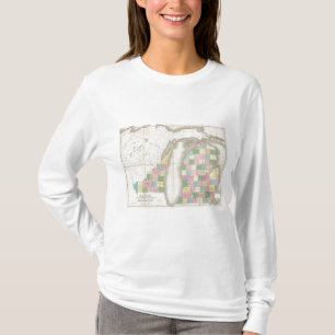 Karta av Michigan & del av det Wisconsin Tee