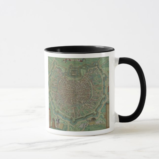 Karta av Milan, från "Civitates Orbis Terrarum" Mugg (Höger)