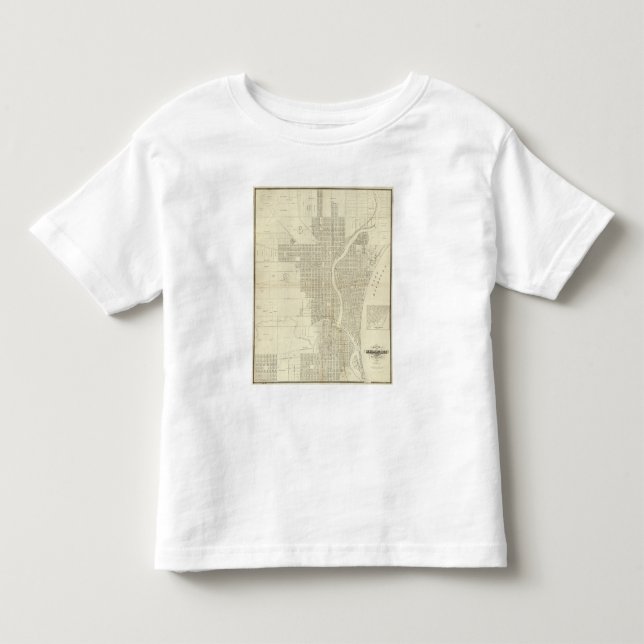 Karta av Milwaukee Tee Shirt (Framsida)
