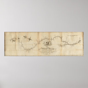 Karta av Mississippiet River Poster
