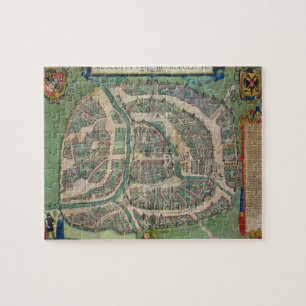 Karta av Moscow, från "Civitates Orbis Terrarum" Pussel
