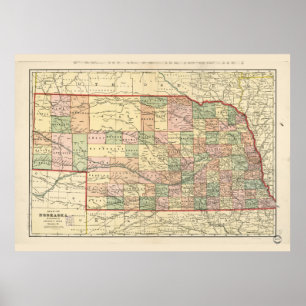 Karta av Nebraska (1902) Poster