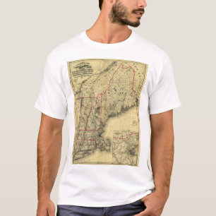 Karta av New England och omgivning (1860) Tee