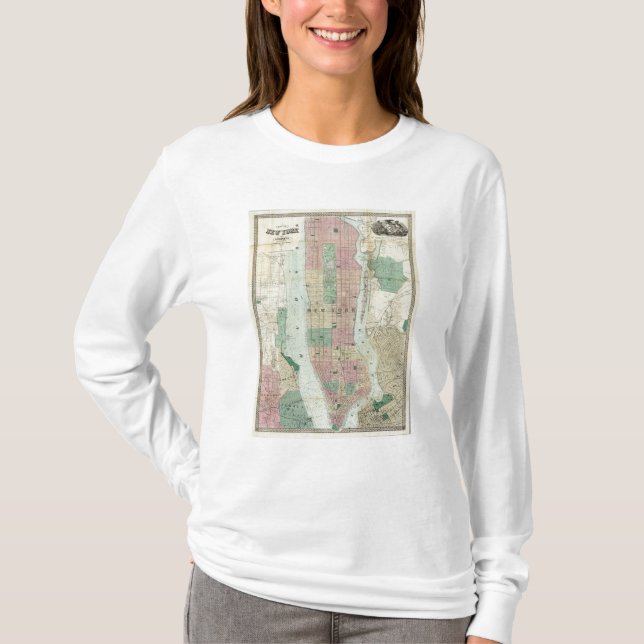 Karta av New York och vicinityen Tee (Framsida)