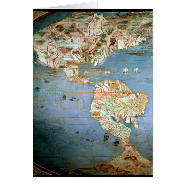 Karta av norden och South America Hälsningskort (Framsidan)