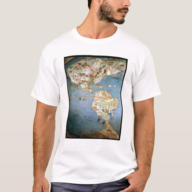 Karta av norden och South America T-shirt (Framsida)