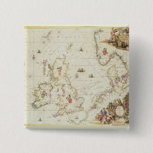 Karta av norrhavet, c.1675 knapp