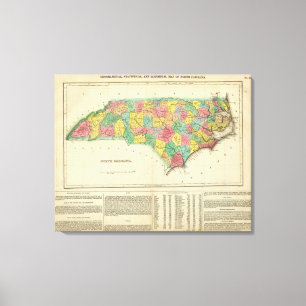 Karta av North Carolina Canvastryck