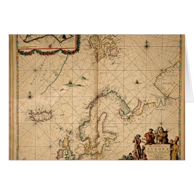 Karta av Northern Europe Hälsningskort (Framsidan Horizontal)