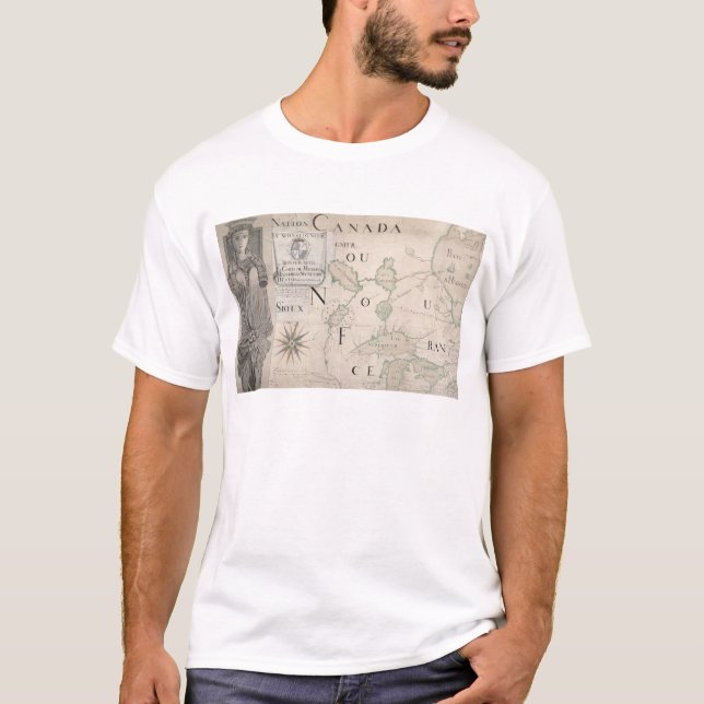 Karta av Nouvelle-Frankriken 1699 Tee (Framsida)