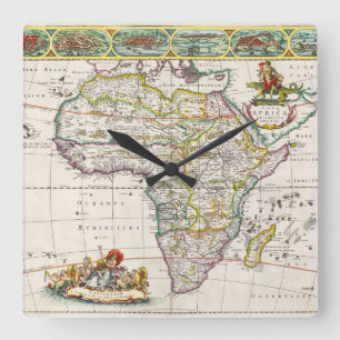 Karta av Novaafrikan för afrika Fyrkantig Klocka
