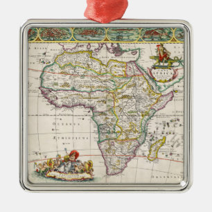 Karta av Novaafrikan för afrika Julgransprydnad Metall
