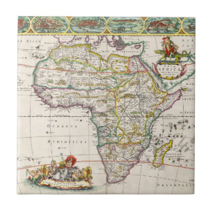 Karta av Novaafrikan för afrika   Kakelplatta
