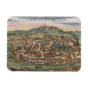 Karta av Nuremberg, Ulm och Saltzburg, från Magnet
