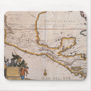 Karta av nya Spanien New Galicia & Guatemala, Musmatta