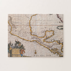 Karta av nya Spanien New Galicia & Guatemala, Pussel