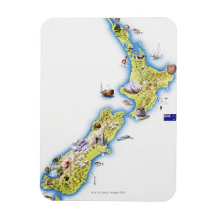 Karta av nyazeeländskt magnet