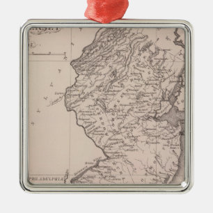 Karta av nytt - jersey, 1812 julgransprydnad metall