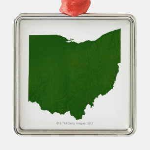 Karta av Ohio Julgransprydnad Metall
