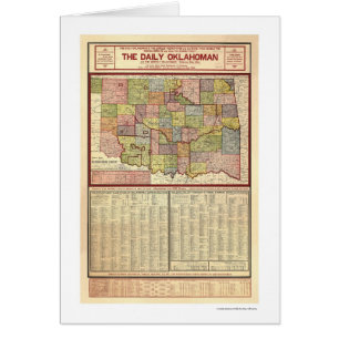 Karta av Oklahoma och det indiska territoriet 1905 Hälsningskort