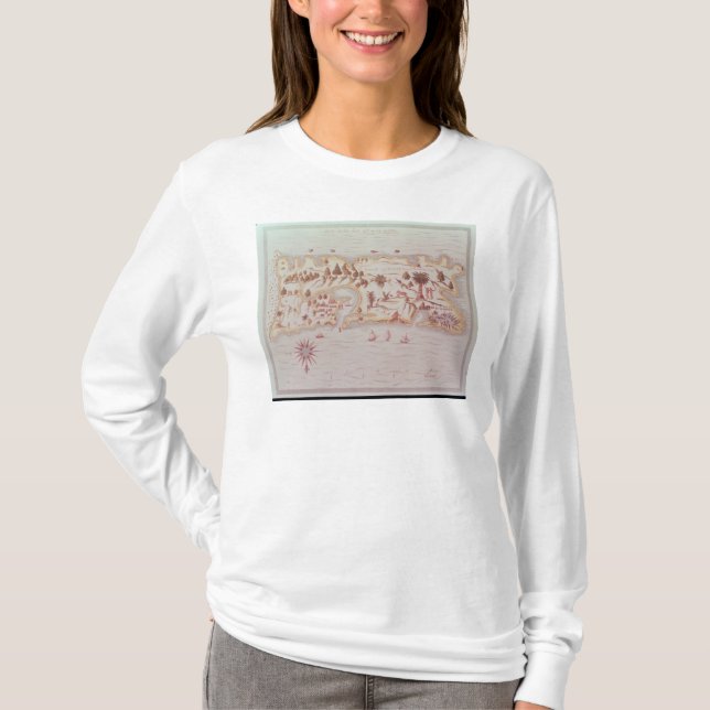 Karta av ön av Puerto Rico, 1599 Tee (Framsida)