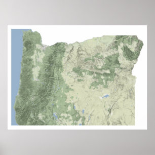 Karta av Oregon Poster